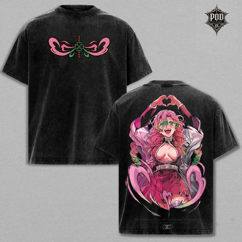 Mitsuri Anime Streetwear Vintage Tee