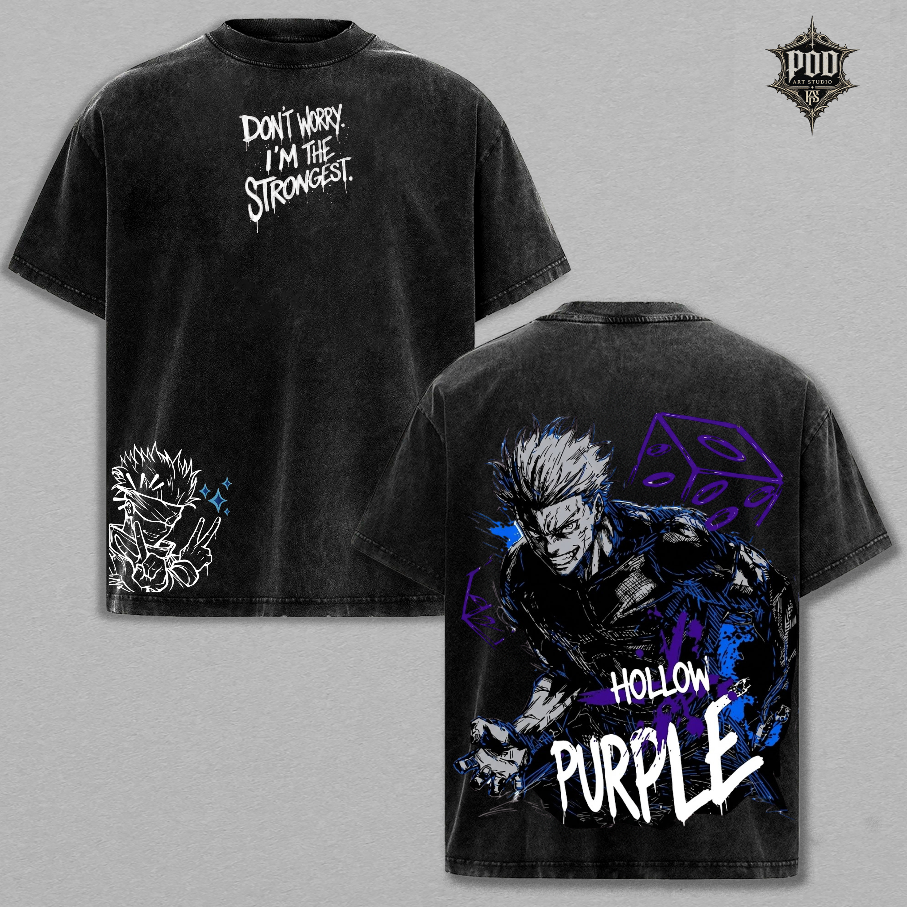 Gojo Hollow Purple Vintage Washed Graphic Tee