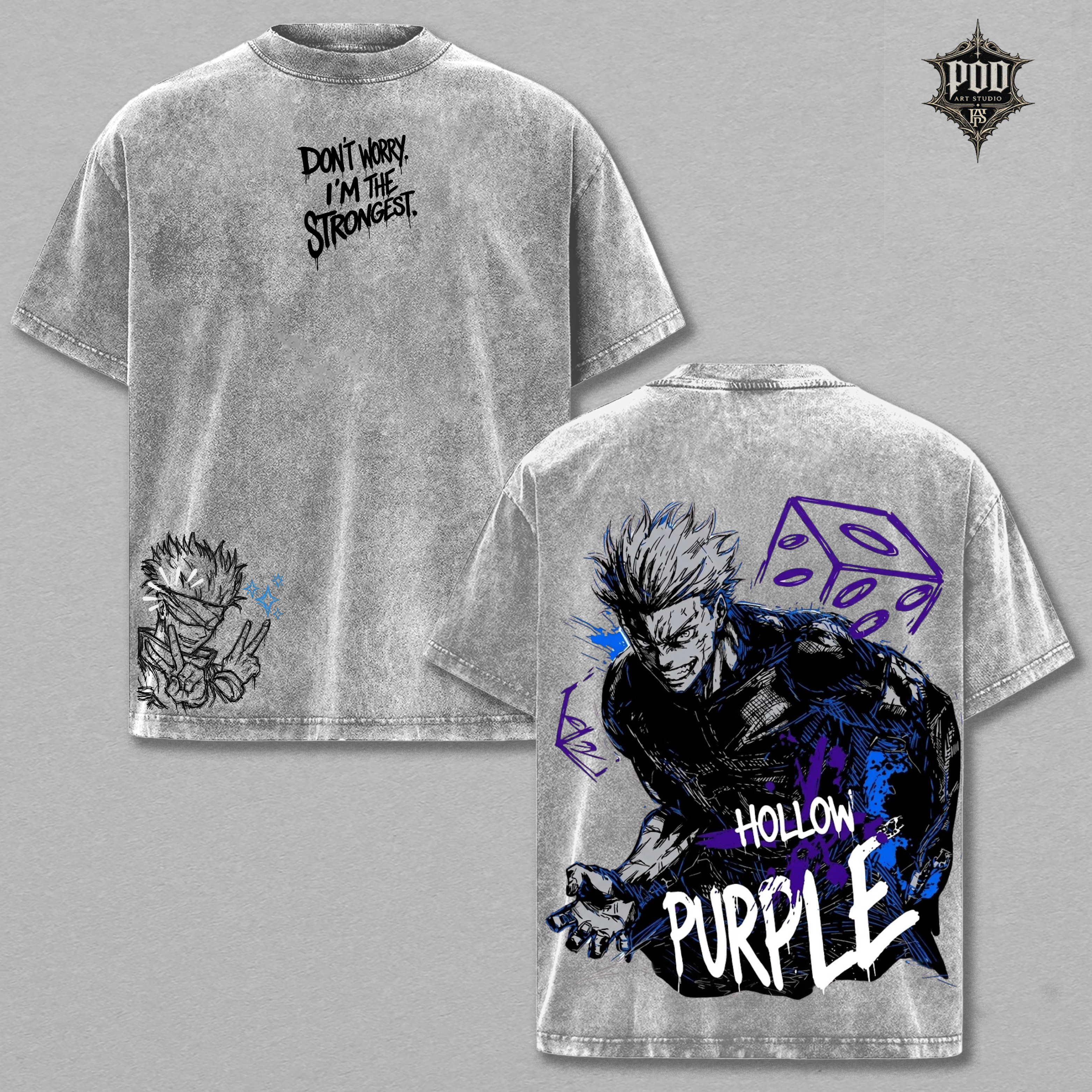 Gojo Hollow Purple Vintage Washed Graphic Tee