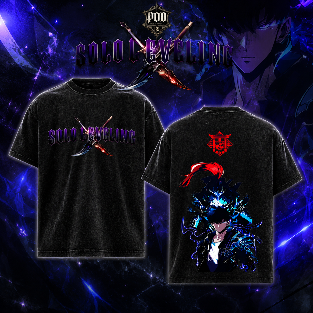 Solo Leveling Sung Jin-Woo Vintage Graphic Tee