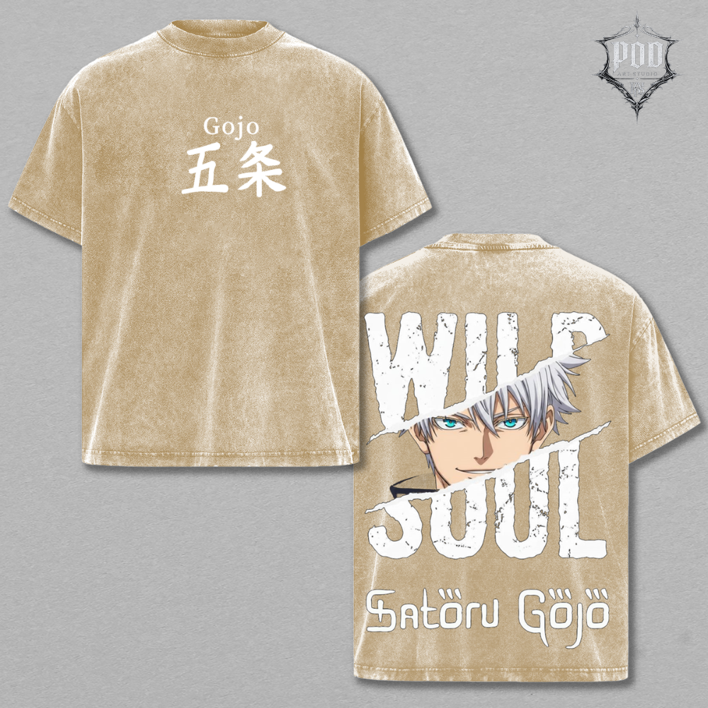 Satoru Gojo WIP Soul Anime Vintage Washed T-Shirt
