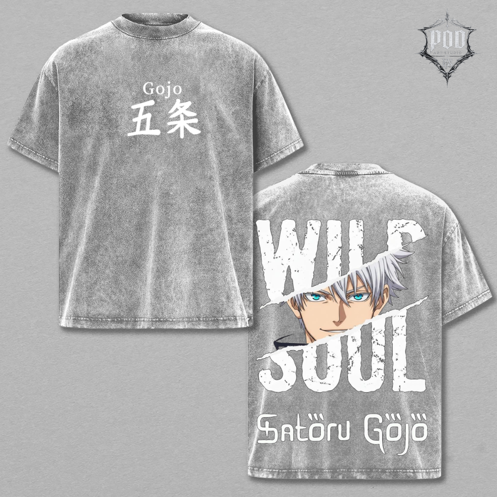 Satoru Gojo WIP Soul Anime Vintage Washed T-Shirt