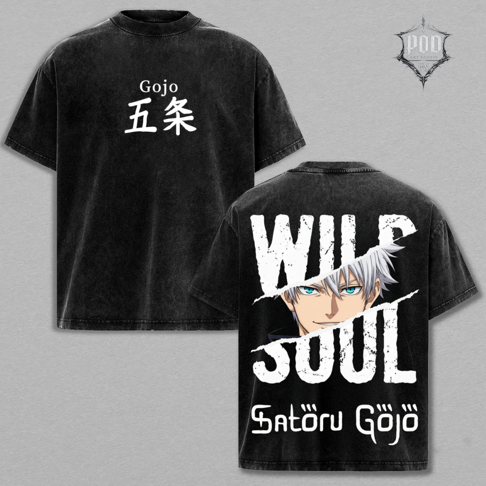 Satoru Gojo WIP Soul Anime Vintage Washed T-Shirt