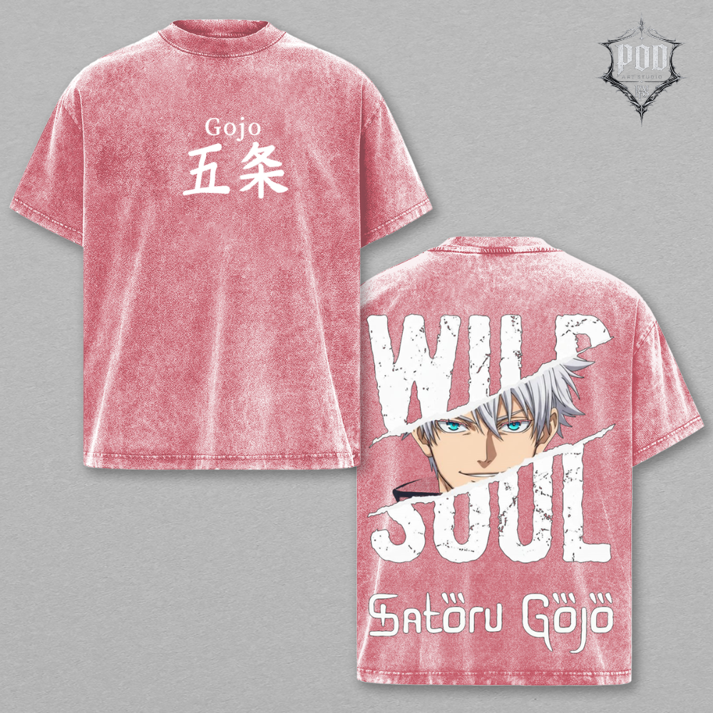 Satoru Gojo WIP Soul Anime Vintage Washed T-Shirt