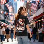American German Pride 1776–2026 Oversized Graphic Shirt