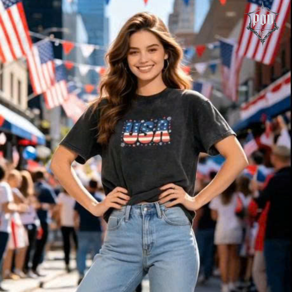 American German Pride 1776–2026 Oversized Graphic Shirt